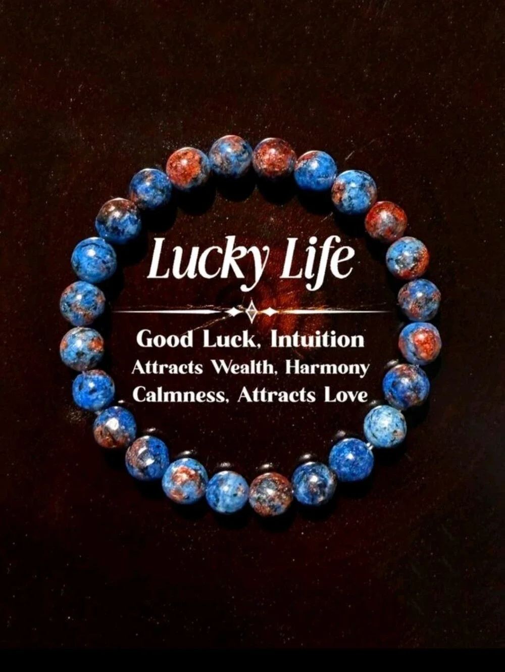 1pc Bohemian Lapis Lazuli Beaded Bracelet For Men, Daily Wear, Luck, Harmony,
